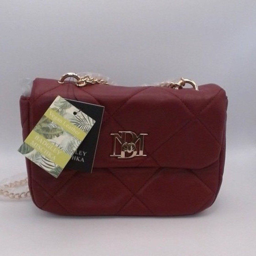 Badgley Mishchka Small Chain Crossbody Bag with Big Diamond Quilting, BRAND NEW